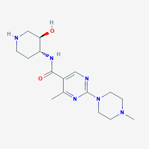 molecular formula C16H26N6O2 B5555821 N-[rel-(3R,4R)-3-hydroxy-4-piperidinyl]-4-methyl-2-(4-methyl-1-piperazinyl)-5-pyrimidinecarboxamide dihydrochloride 