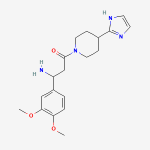molecular formula C19H26N4O3 B5555851 {1-(3,4-dimethoxyphenyl)-3-[4-(1H-imidazol-2-yl)-1-piperidinyl]-3-oxopropyl}amine dihydrochloride 