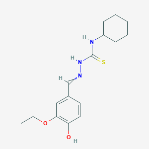 molecular formula C16H23N3O2S B5555862 3-ethoxy-4-hydroxybenzaldehyde N-cyclohexylthiosemicarbazone 
