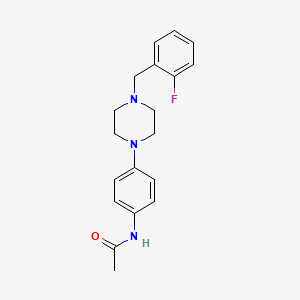 molecular formula C19H22FN3O B5555874 N-{4-[4-(2-fluorobenzyl)-1-piperazinyl]phenyl}acetamide 