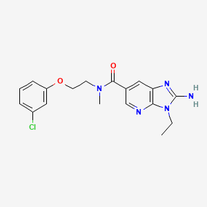 molecular formula C18H20ClN5O2 B5555885 2-氨基-N-[2-(3-氯苯氧基)乙基]-3-乙基-N-甲基-3H-咪唑并[4,5-b]吡啶-6-甲酰胺 