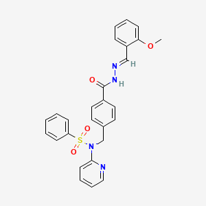 molecular formula C27H24N4O4S B5555903 N-(4-{[2-(2-甲氧基亚苄基)肼基]羰基}苄基)-N-2-吡啶基苯磺酰胺 