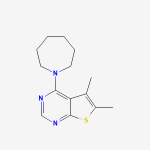 molecular formula C14H19N3S B5555917 4-(1-azepanyl)-5,6-dimethylthieno[2,3-d]pyrimidine 