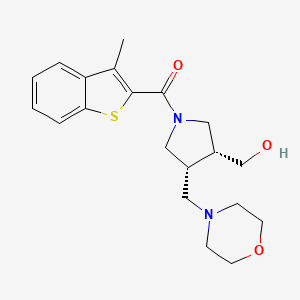molecular formula C20H26N2O3S B5555931 [(3R*,4R*)-1-[(3-methyl-1-benzothien-2-yl)carbonyl]-4-(morpholin-4-ylmethyl)pyrrolidin-3-yl]methanol 
