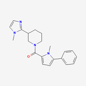 molecular formula C21H24N4O B5555957 3-(1-methyl-1H-imidazol-2-yl)-1-[(1-methyl-5-phenyl-1H-pyrrol-2-yl)carbonyl]piperidine 