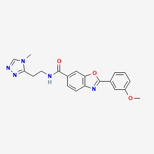 molecular formula C20H19N5O3 B5555974 2-(3-甲氧基苯基)-N-[2-(4-甲基-4H-1,2,4-三唑-3-基)乙基]-1,3-苯并恶唑-6-甲酰胺 
