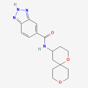 molecular formula C16H20N4O3 B5556004 N-1,9-dioxaspiro[5.5]undec-4-yl-1H-1,2,3-benzotriazole-5-carboxamide 