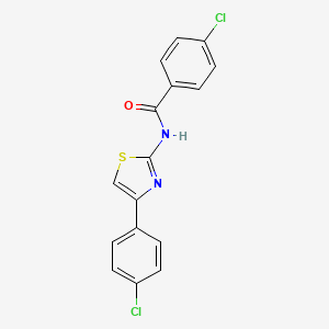 molecular formula C16H10Cl2N2OS B5556013 4-chloro-N-[4-(4-chlorophenyl)-1,3-thiazol-2-yl]benzamide 