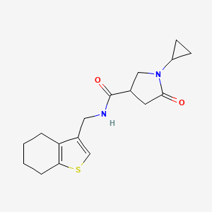molecular formula C17H22N2O2S B5556018 1-cyclopropyl-5-oxo-N-(4,5,6,7-tetrahydro-1-benzothien-3-ylmethyl)-3-pyrrolidinecarboxamide 