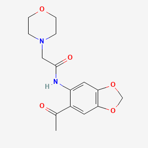 molecular formula C15H18N2O5 B5556020 N-(6-acetyl-1,3-benzodioxol-5-yl)-2-(4-morpholinyl)acetamide 