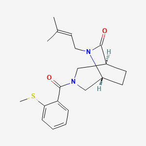 molecular formula C20H26N2O2S B5556040 (1S*,5R*)-6-(3-甲基-2-丁烯-1-基)-3-[2-(甲硫基)苯甲酰基]-3,6-二氮杂双环[3.2.2]壬烷-7-酮 
