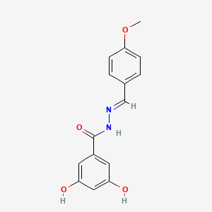molecular formula C15H14N2O4 B5556044 3,5-dihydroxy-N'-(4-methoxybenzylidene)benzohydrazide 