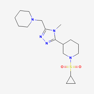 molecular formula C17H29N5O2S B5556052 1-(cyclopropylsulfonyl)-3-[4-methyl-5-(piperidin-1-ylmethyl)-4H-1,2,4-triazol-3-yl]piperidine 