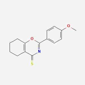 molecular formula C15H15NO2S B5556058 2-(4-methoxyphenyl)-5,6,7,8-tetrahydro-4H-1,3-benzoxazine-4-thione 