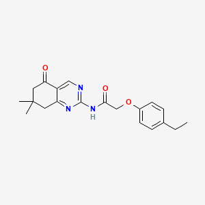molecular formula C20H23N3O3 B5556067 N-(7,7-二甲基-5-氧代-5,6,7,8-四氢-2-喹唑啉基)-2-(4-乙基苯氧基)乙酰胺 