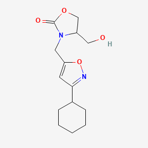 molecular formula C14H20N2O4 B5556082 3-[(3-cyclohexylisoxazol-5-yl)methyl]-4-(hydroxymethyl)-1,3-oxazolidin-2-one 