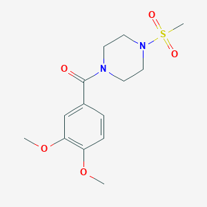 molecular formula C14H20N2O5S B5556089 1-(3,4-二甲氧基苯甲酰)-4-(甲磺酰基)哌嗪 