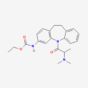 molecular formula C22H27N3O3 B5556098 苯甲酸乙酯[5-(N,N-二甲基丙氨酰)-10,11-二氢-5H-二苯并[b,f]氮杂菲-3-基]氨基甲酸酯 