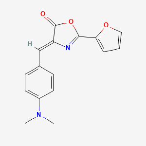 molecular formula C16H14N2O3 B5556130 4-[4-(二甲氨基)亚苄基]-2-(2-呋喃基)-1,3-恶唑-5(4H)-酮 