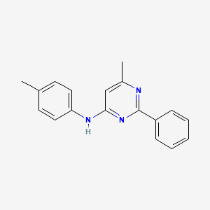 molecular formula C18H17N3 B5556138 6-methyl-N-(4-methylphenyl)-2-phenyl-4-pyrimidinamine 