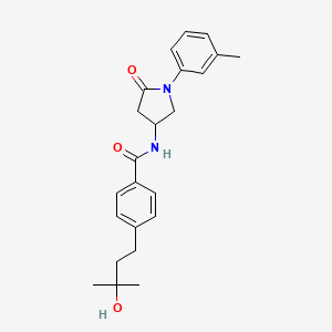 molecular formula C23H28N2O3 B5556151 4-(3-hydroxy-3-methylbutyl)-N-[1-(3-methylphenyl)-5-oxo-3-pyrrolidinyl]benzamide 