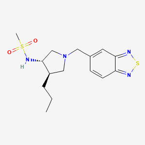 molecular formula C15H22N4O2S2 B5556155 N-[(3S*,4R*)-1-(2,1,3-benzothiadiazol-5-ylmethyl)-4-propyl-3-pyrrolidinyl]methanesulfonamide 
