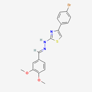 molecular formula C18H16BrN3O2S B5556163 3,4-dimethoxybenzaldehyde [4-(4-bromophenyl)-1,3-thiazol-2(3H)-ylidene]hydrazone 