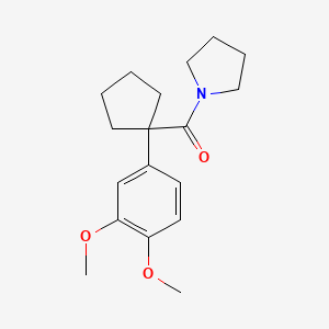 molecular formula C18H25NO3 B5556176 1-{[1-(3,4-dimethoxyphenyl)cyclopentyl]carbonyl}pyrrolidine 