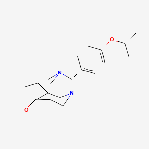 2-(4-isopropoxyphenyl)-5-methyl-7-propyl-1,3-diazatricyclo[3.3.1.1~3,7~]decan-6-one
