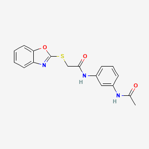 molecular formula C17H15N3O3S B5556184 N-[3-(acetylamino)phenyl]-2-(1,3-benzoxazol-2-ylthio)acetamide 