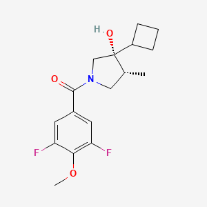 molecular formula C17H21F2NO3 B5556193 (3R*,4R*)-3-cyclobutyl-1-(3,5-difluoro-4-methoxybenzoyl)-4-methyl-3-pyrrolidinol 