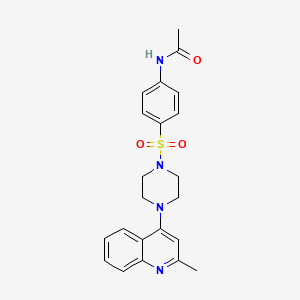 molecular formula C22H24N4O3S B5556219 N-(4-{[4-(2-methyl-4-quinolinyl)-1-piperazinyl]sulfonyl}phenyl)acetamide 