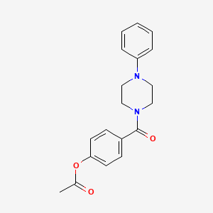 molecular formula C19H20N2O3 B5556242 4-[(4-phenyl-1-piperazinyl)carbonyl]phenyl acetate 
