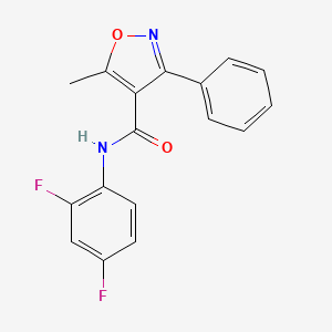 molecular formula C17H12F2N2O2 B5556246 N-(2,4-二氟苯基)-5-甲基-3-苯基-4-异恶唑甲酰胺 
