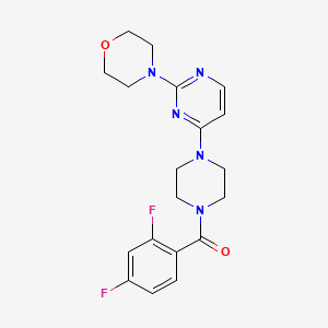 molecular formula C19H21F2N5O2 B5556282 4-{4-[4-(2,4-difluorobenzoyl)-1-piperazinyl]-2-pyrimidinyl}morpholine 