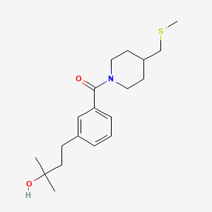 molecular formula C19H29NO2S B5556296 2-甲基-4-[3-({4-[(甲硫基)甲基]-1-哌啶基}羰基)苯基]-2-丁醇 