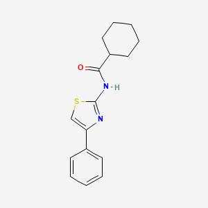 molecular formula C16H18N2OS B5556322 N-(4-苯基-1,3-噻唑-2-基)环己烷甲酰胺 