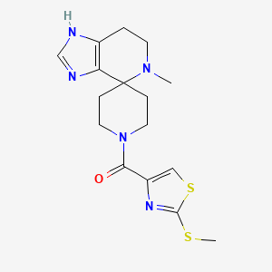 molecular formula C16H21N5OS2 B5556361 5-methyl-1'-{[2-(methylthio)-1,3-thiazol-4-yl]carbonyl}-1,5,6,7-tetrahydrospiro[imidazo[4,5-c]pyridine-4,4'-piperidine] 