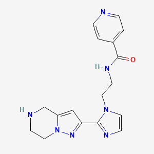 molecular formula C17H19N7O B5556418 N-{2-[2-(4,5,6,7-tetrahydropyrazolo[1,5-a]pyrazin-2-yl)-1H-imidazol-1-yl]ethyl}isonicotinamide dihydrochloride 