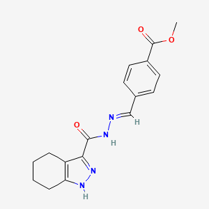 molecular formula C17H18N4O3 B5556455 4-[2-(4,5,6,7-四氢-1H-吲唑-3-基羰基)碳酰肼基]苯甲酸甲酯 