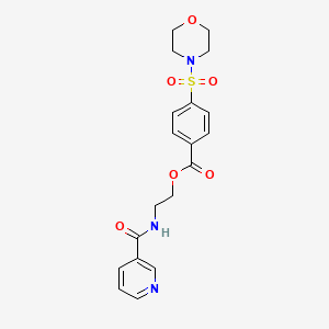 molecular formula C19H21N3O6S B5556473 2-[(3-pyridinylcarbonyl)amino]ethyl 4-(4-morpholinylsulfonyl)benzoate 