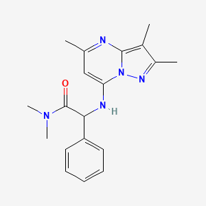 molecular formula C19H23N5O B5556482 N,N-dimethyl-2-phenyl-2-[(2,3,5-trimethylpyrazolo[1,5-a]pyrimidin-7-yl)amino]acetamide 