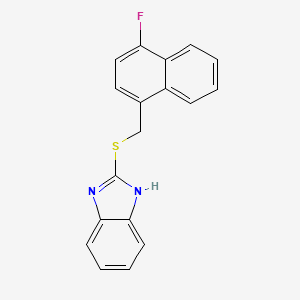 molecular formula C18H13FN2S B5556496 2-{[(4-fluoro-1-naphthyl)methyl]thio}-1H-benzimidazole 