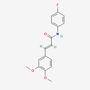 molecular formula C17H16FNO3 B5556504 3-(3,4-dimethoxyphenyl)-N-(4-fluorophenyl)acrylamide 