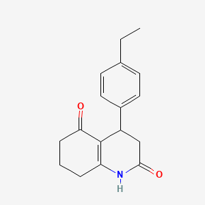 molecular formula C17H19NO2 B5556527 4-(4-ethylphenyl)-4,6,7,8-tetrahydro-2,5(1H,3H)-quinolinedione 