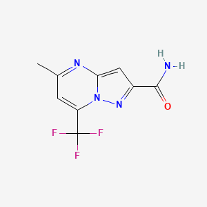 molecular formula C9H7F3N4O B5556529 5-甲基-7-(三氟甲基)吡唑并[1,5-a]嘧啶-2-甲酰胺 