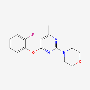 molecular formula C15H16FN3O2 B5556574 4-[4-(2-氟苯氧基)-6-甲基-2-嘧啶基]吗啉 