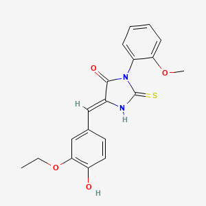 molecular formula C19H18N2O4S B5556635 5-(3-乙氧基-4-羟基亚苄基)-2-巯基-3-(2-甲氧基苯基)-3,5-二氢-4H-咪唑-4-酮 