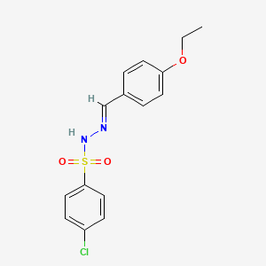 molecular formula C15H15ClN2O3S B5556640 4-chloro-N'-(4-ethoxybenzylidene)benzenesulfonohydrazide 