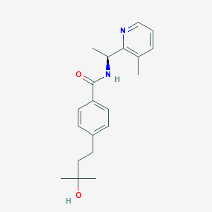 molecular formula C20H26N2O2 B5556654 4-(3-hydroxy-3-methylbutyl)-N-[(1S)-1-(3-methyl-2-pyridinyl)ethyl]benzamide 